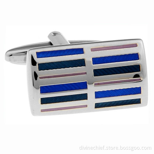 Fashion Stripe Enamel Cufflinks, Custom Cufflinks For Mens Shirts